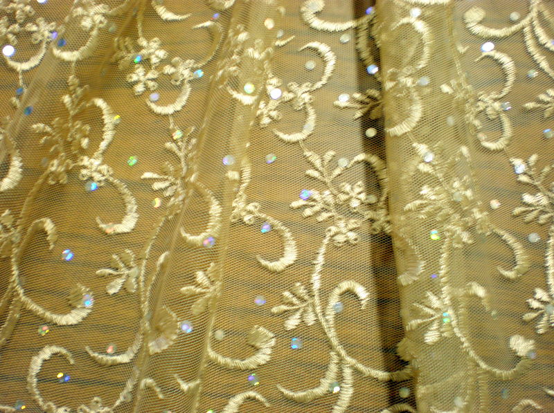 4.Lt. Tan Sequins Lace